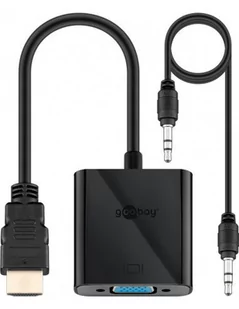Goobay 71803/VGA Adapter, HDMI 0,1 m czarna 71803 - Switche - miniaturka - grafika 1
