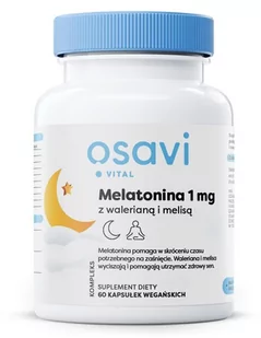 Osavi - Melatonina z Walerianą i Melisą, 1mg, 60 vkaps - Układ nerwowy - miniaturka - grafika 1