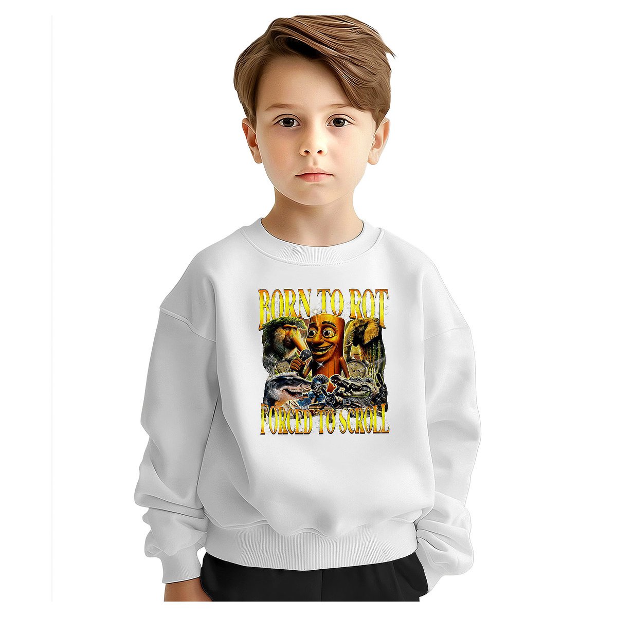 BLUZA DZIECIĘCA BRAINROT BORN TO ROT 146-152 DLA CHŁOPCA DZIEWCZYNKI