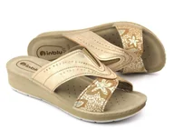 Klapki i japonki damskie - Klapki damskie na koturnie - INBLU FC-51, beżowe - Inblu - miniaturka - grafika 1