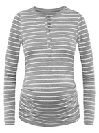 Piżamy damskie - Damska koszulka piżamowa bawełniana ciążowa szara Bellybutton, r.L - miniaturka - grafika 1