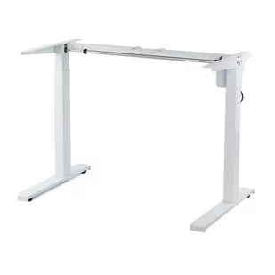 Białe biurko elektryczne z ładowarką stelaż Spacetronik SPE-152W - Biurka - miniaturka - grafika 1