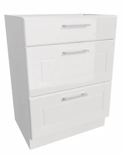 Szafka Dolna Alto 3 Szuflady 60X82 Mdf Biały Połysk - Szafki kuchenne - miniaturka - grafika 1
