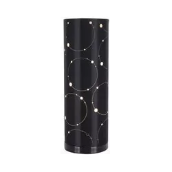 Ideus Stojąca LAMPA stołowa LARYSA 03807 ceramiczna LAMPKA abażurowa tuba kółka czarna __code-66241 - Lampy stojące - miniaturka - grafika 1