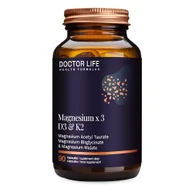 Witaminy i minerały - Doctor Life Magnesium x3 D3 & K2 suplement diety wspierający zdrowie układu sercowo-naczyniowego i kości 90 kapsułek - miniaturka - grafika 1