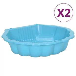 vidaXL Piaskownice, 2 szt., niebieskie, 77x87x21 cm, plastik - Place zabaw - miniaturka - grafika 1