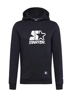 Swetry męskie - Starter męska bluza z kapturem z klasycznym logo, męski sweter z logo z przodu i napisem od Starter, rozmiary S-XXL, dostępny w wielu kolorach, czarny, M - miniaturka - grafika 1