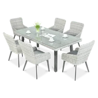 Meble ogrodowe - Zestaw z technorattanu MILANO 6/200 White Grey - miniaturka - grafika 1