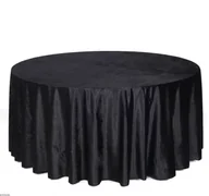 Obrusy i serwetki - Obrus okrągły aksamit Czarny Velvet - miniaturka - grafika 1