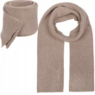 Apaszki i szaliki damskie - SZAL SZALIK Damski Zimowy Jesienny BRĄZ BRĄZOWY 180x30 cm - miniaturka - grafika 1