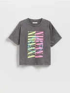 Koszulki dla dziewczynek - Reserved - T-shirt Nirvana - ciemnoszary - miniaturka - grafika 1