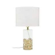 Lampy stojące - Lampa stołowa SUNFLOWER E27 - biały/złoty - miniaturka - grafika 1