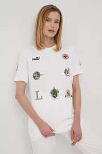Koszulki i topy damskie - Puma t-shirt bawełniany x LIBERTY kolor biały - grafika 1
