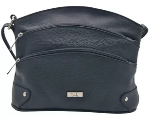 Elegancka skórzana czarna listonoszka - Torebki damskie - miniaturka - grafika 1