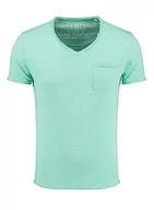 Koszulki męskie - KEYLARGO Męski t-shirt Water z dekoltem w serek, turkusowy (1213), S - miniaturka - grafika 1