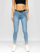Spodnie damskie - Niebieskie spodnie jeansowe damskie Denley LA691 - miniaturka - grafika 1