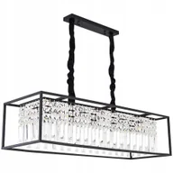 Lampy sufitowe - Lampa Wisząca Kryształowa Czarna 4xE27 Nowoczesna - miniaturka - grafika 1