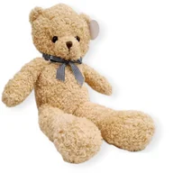 Maskotki i pluszaki - Pluszak miś miękki na prezent 60cm Misio mini delikatny z wstążką LUNA beżowy - miniaturka - grafika 1