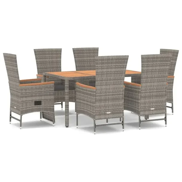 Zestaw Mebli Ogrodowych z Rattanu PE, Stół 150x90x75 cm, Krzesła 58x61x1