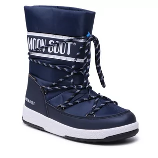 Buty dla chłopców - Śniegowce MOON BOOT - Jr Boy Sport Wp 34051300002 D Blue Navy/White - grafika 1