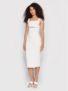 Sukienki - Victoria Victoria Beckham Sukienka codzienna Cut Out 1222KDR003590A Biały Slim Fit - grafika 1