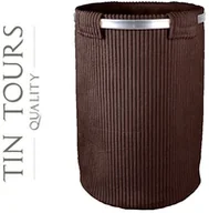 Kosze na bieliznę - BRĄZOWY KOSZ NA PRANIE VELVET 38x38x54h cm - miniaturka - grafika 1