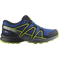 Buty dla chłopców - SALOMON Speedcross Climasalomon Waterproof, buty do biegania Szlak Unisex-dzieci i chłopców, Wielobarwny Nautical Blue Black Acid Lime, 31 EU - miniaturka - grafika 1