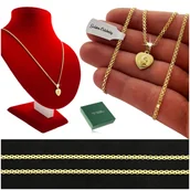 Biżuteria dla dzieci - ZŁOTY ŁAŃCUSZEK + MEDALIK MATKA BOSKA CELEBRYTKA 925 / 585 14K + DEDYKACJA - miniaturka - grafika 1