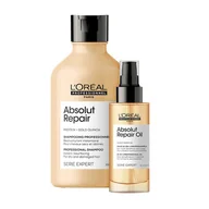 Zestawy kosmetyków damskich - Loreal Absolut Repair, zestaw do włosów zniszczonych, szampon + serum - miniaturka - grafika 1