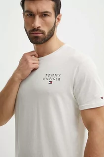 Koszulki męskie - Tommy Hilfiger t-shirt lounge bawełniany kolor biały melanżowy - grafika 1