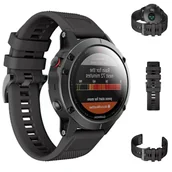 Akcesoria do pulsometrów i zegarków sportowych - Pasek sportowy do Garmin Fenix 5x/6x CZARNY - miniaturka - grafika 1