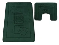 Dywaniki łazienkowe - Ciemnozielony komplet dywaników do łazienki M5-F78 - miniaturka - grafika 1