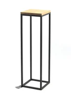 Kwietniki - Kwietnik Metalowy Drewno TAVOLO 80cm czarny loft - miniaturka - grafika 1