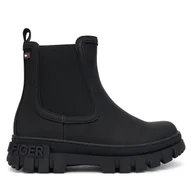 Buty dla dziewczynek - Botki Tommy Hilfiger T3X5-34130-1355999 S Czarny - miniaturka - grafika 1