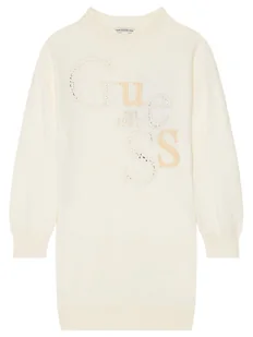 Guess Sukienka dzianinowa J5BK20 Z2NQ2 Beżowy Regular Fit - Sukienki i spódniczki dla dziewczynek - miniaturka - grafika 1