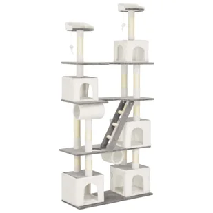 vidaXL Drapak dla kota z sizalowymi słupkami biały 225 cm 170672 - Drapaki dla kotów - miniaturka - grafika 1