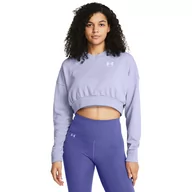 Bluzy sportowe damskie - Damska bluza dresowa nierozpinana bez kaptura Under Armour UA Rival Terry OS Crop Crw - fioletowa - UNDER ARMOUR - miniaturka - grafika 1