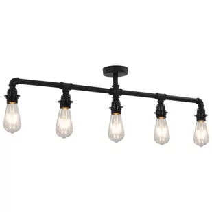 GSTORE Lampa sufitowa czarna 5 żarówek E27 GS-281629 - Lampy sufitowe - miniaturka - grafika 1