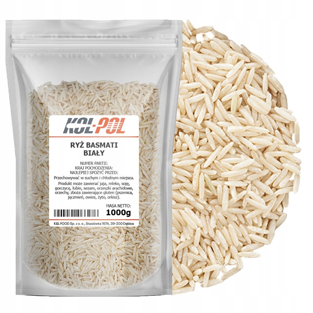 RYŻ BASMATI 1kg Naturalny biały ryż długoziarnisty wysoka jakość Kol-Pol