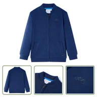 Bluzy dla dziewczynek - Bluza dziecięca z zapięciem na suwak - granatowa - 104 - Bluza Dziecięca - miniaturka - grafika 1