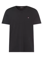 Koszulki męskie - Napapijri - T-shirt męski  Salis, czarny - miniaturka - grafika 1