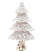 Ozdoby bożonarodzeniowe - Choinka Sztuczna Z Futerkiem Brokatem Kryształowa Glamour Szara 30 Cm - miniaturka - grafika 1