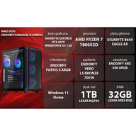 Zestawy komputerowe - Komputer MAD DOG ENDORFY500ARGB-A13WR32 R7-7800X3D 32GB RAM 1TB SSD GeForce RTX4070 DLSS 3 Wi-Fi Windows 11 Home - miniaturka - grafika 1
