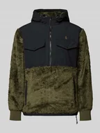 Swetry męskie - Sweter z polaru z kapturem i kieszeniami na piersi model ‘CURLY’ - miniaturka - grafika 1