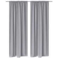 Zasłony - vidaXL Szare zasłony zaciemniające pomieszczenie 2 szt.Blackout 135x245 cm - miniaturka - grafika 1