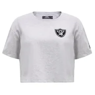 Koszulki i topy damskie - Pro Standard Damska koszulka NFL Las Vegas Raiders Classic Chenille z krótkim rękawem Boxy Tee Heather Grey M - miniaturka - grafika 1