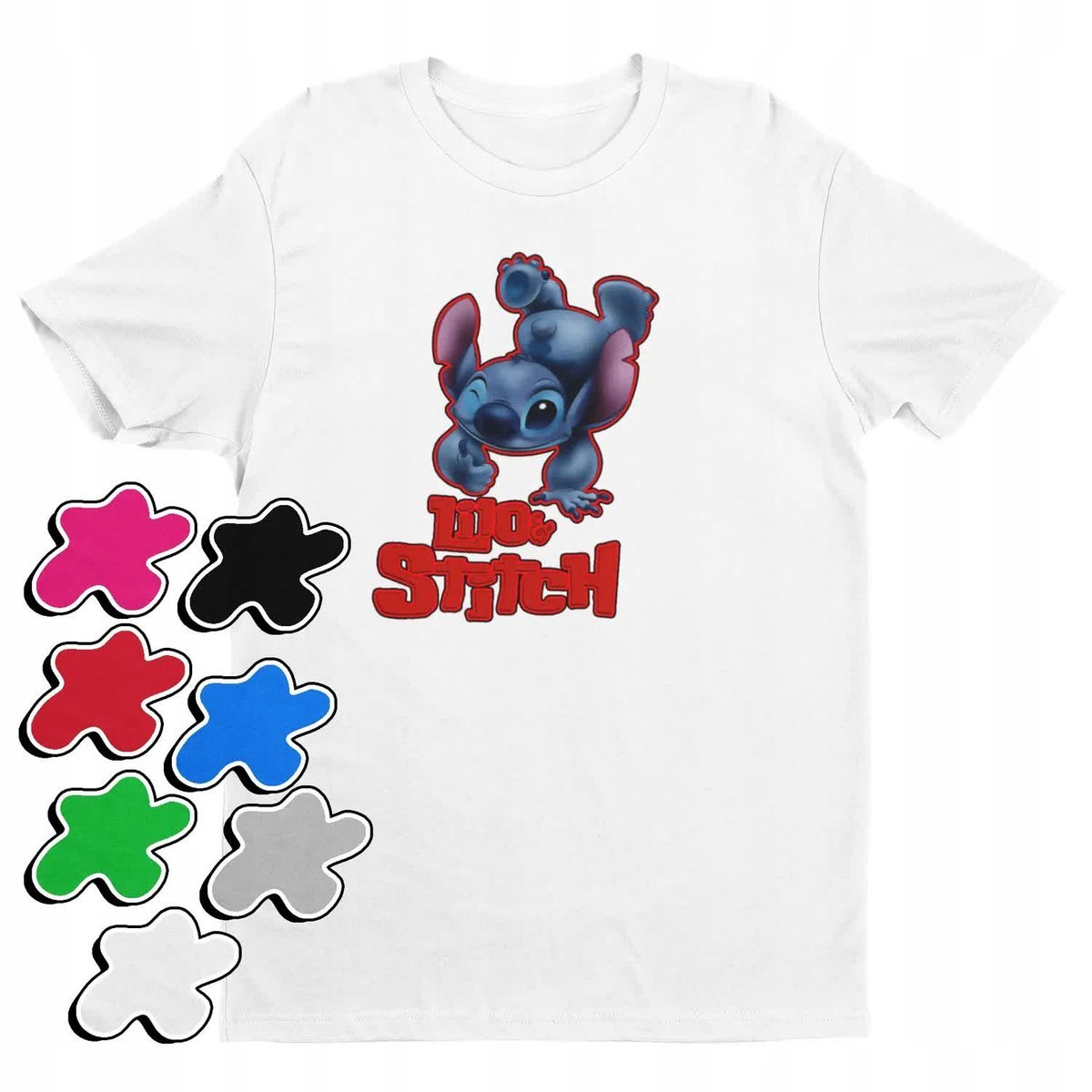 Koszulka T-Shirt Dziecięca Z Nadrukiem Duży Wybór Lilo Stitch -L 146-152