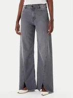 Spodnie damskie - Simona Corsellini Jeansy A25CPPAT0601 Szary Wide Leg - miniaturka - grafika 1