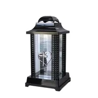 Lampiony i znicze - Znicz kapliczka Alba 19 x 36 cm srebrny - miniaturka - grafika 1