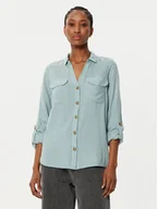 Koszule damskie - Vero Moda Koszula Bumpy 10275283 Zielony Regular Fit - miniaturka - grafika 1